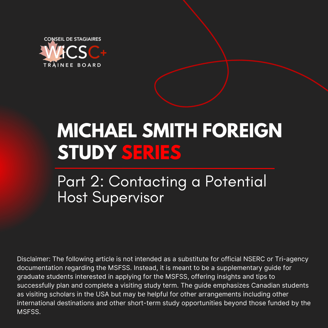 Canada Graduate Scholarship – Michael Smith Foreign Study Supplement (Part&nbsp;2)