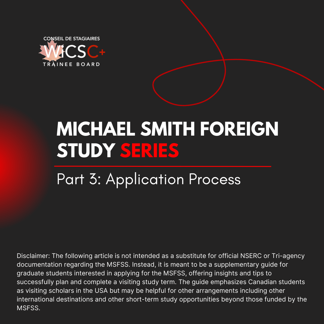 Canada Graduate Scholarship – Michael Smith Foreign Study Supplement (Part&nbsp;3)